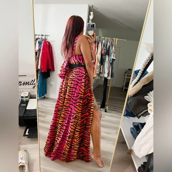 AMERICA & BEYOND TIGER MAXI DRESS NWT - Picture 6 of 9